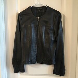 Kasper 100% Genuine Leather Woman’s Jacket Black Sz. S